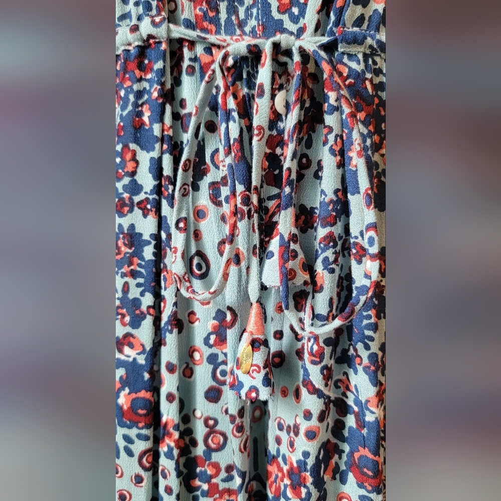 Poupette St. Barth Ilona Maxi Dress Women's M Light Blue Paisley Floral Lightwei - Picture 8 of 16